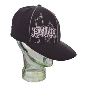 Hostility Men's Snapback Hat Cap Black and White Embroidered Tek Flex Spiderweb